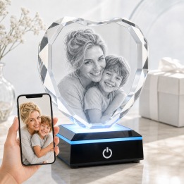 Serce 3D — zdjęcie z telefonu zamienione w kryształ