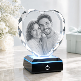 Kryształowe serce 3D dla mamy – przykładowa personalizacja